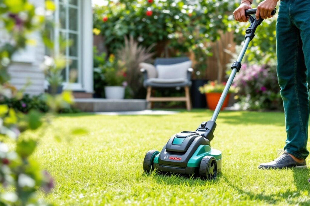 Quelle tondeuse électrique Bosch acheter pour un petit jardin urbain de 200m² ?